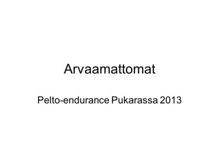 Pelto-endurance Pukarassa 2013