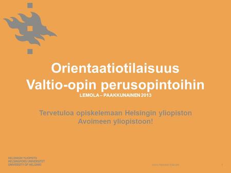 Tervetuloa opiskelemaan Helsingin yliopiston Avoimeen yliopistoon!