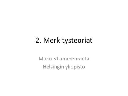 Markus Lammenranta Helsingin yliopisto