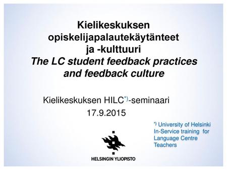 Kielikeskuksen HILC*)-seminaari