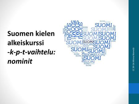 Suomen kielen alkeiskurssi -k-p-t-vaihtelu: nominit