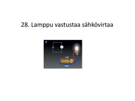 28. Lamppu vastustaa sähkövirtaa