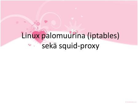 Linux palomuurina (iptables) sekä squid-proxy