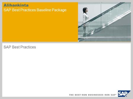 Alihankinta SAP Best Practices Baseline Package
