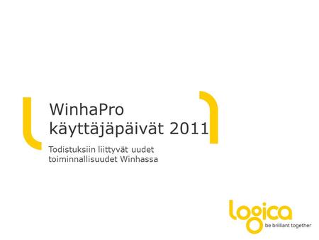 WinhaPro käyttäjäpäivät 2011