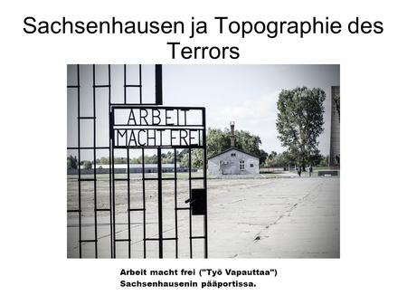 Sachsenhausen ja Topographie des Terrors