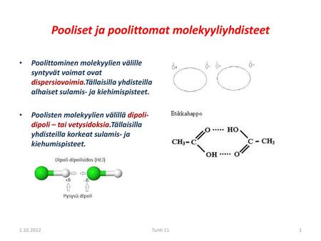 Pooliset ja poolittomat molekyyliyhdisteet