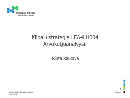 Kilpailustrategia LEA4LH004 Arvoketjuanalyysi.