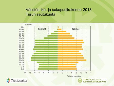 Väestön ikä- ja sukupuolirakenne 2013 Turun seutukunta