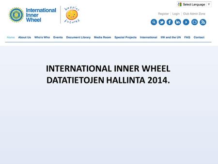 INTERNATIONAL INNER WHEEL DATATIETOJEN HALLINTA 2014.