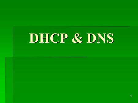 DHCP & DNS.
