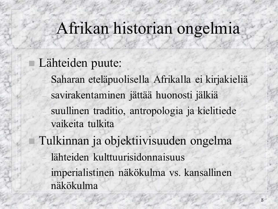 Afrikan historian ongelmia