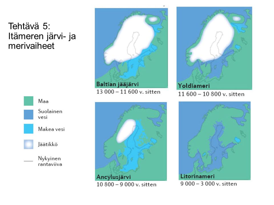 Tehtävä 5: Itämeren järvi- ja merivaiheet