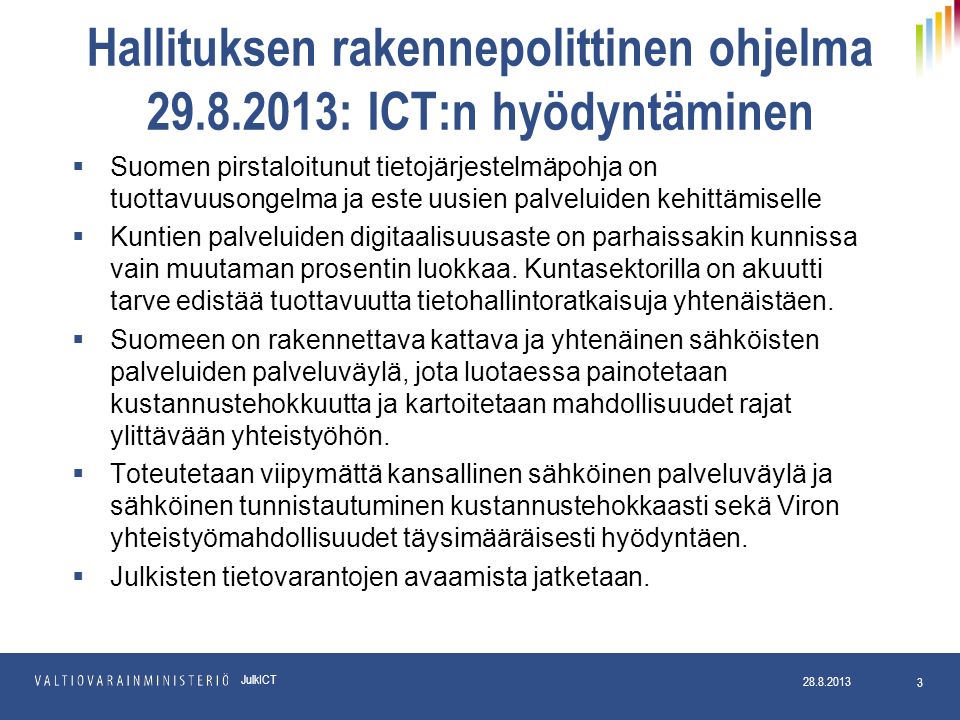Hallituksen rakennepolittinen ohjelma : ICT:n hyödyntäminen