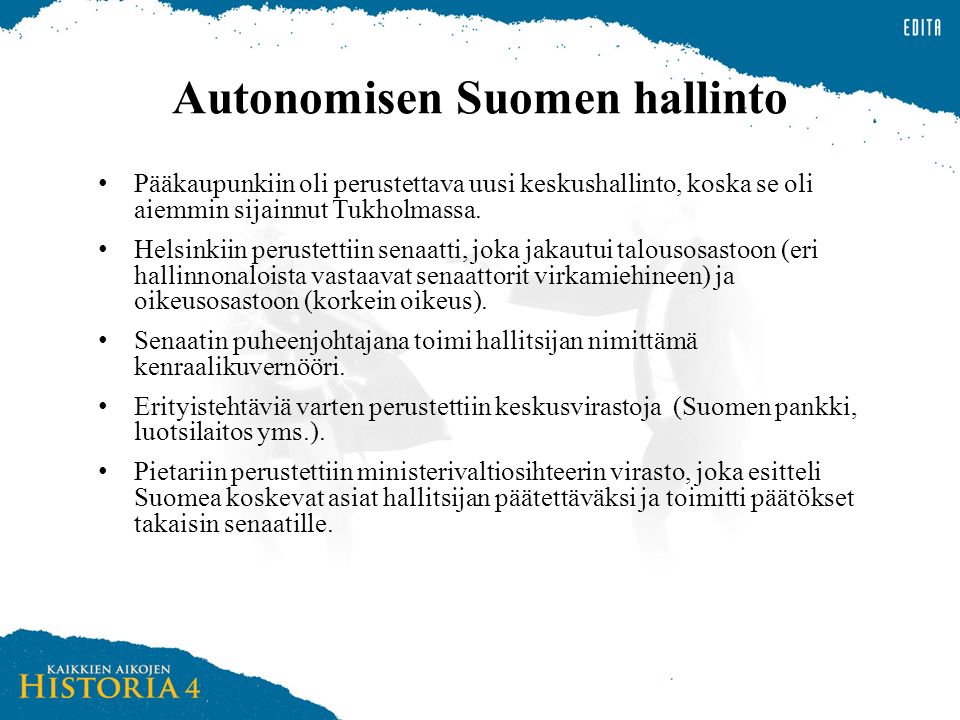 Autonomisen Suomen hallinto