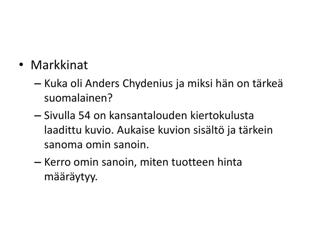Markkinat Kuka oli Anders Chydenius ja miksi hän on tärkeä suomalainen