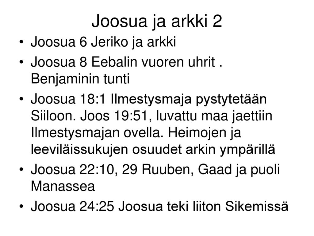 Joosua ja arkki 2 Joosua 6 Jeriko ja arkki