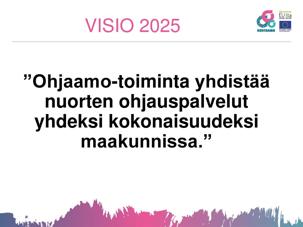 VISIO 2025 Ohjaamo-toiminta yhdistää nuorten ohjauspalvelut yhdeksi kokonaisuudeksi maakunnissa.