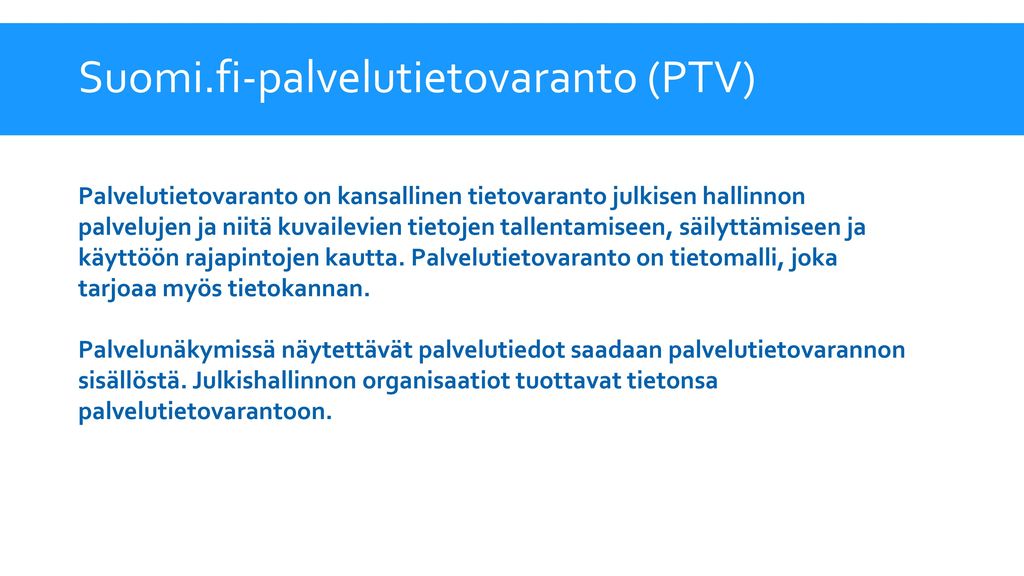 Suomi.fi-palvelutietovaranto (PTV)