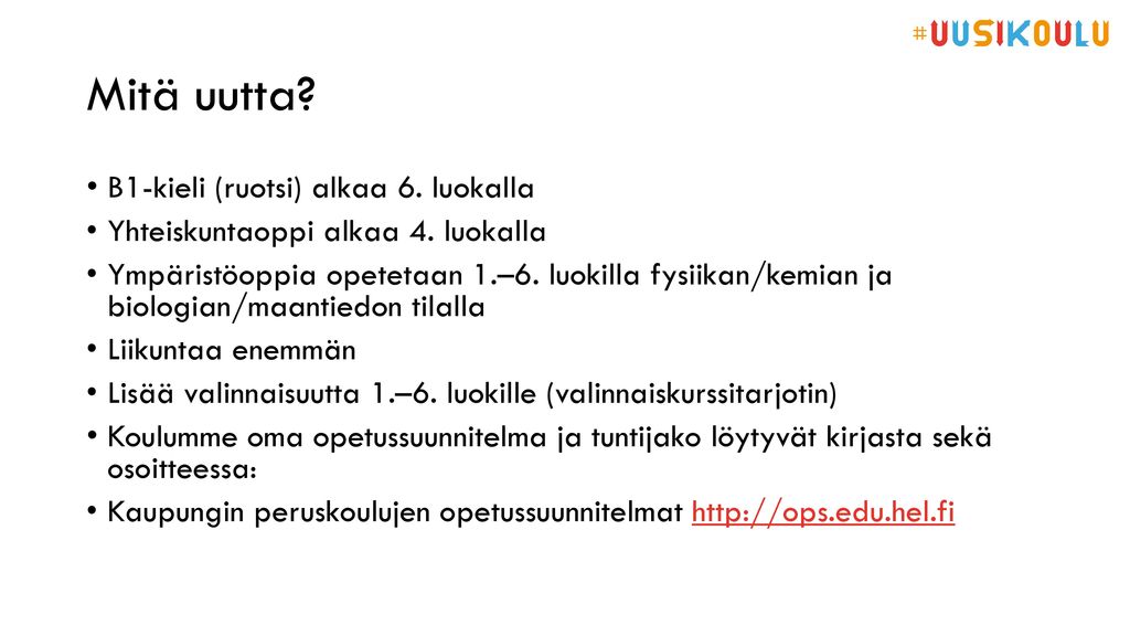 Mitä uutta B1-kieli (ruotsi) alkaa 6. luokalla