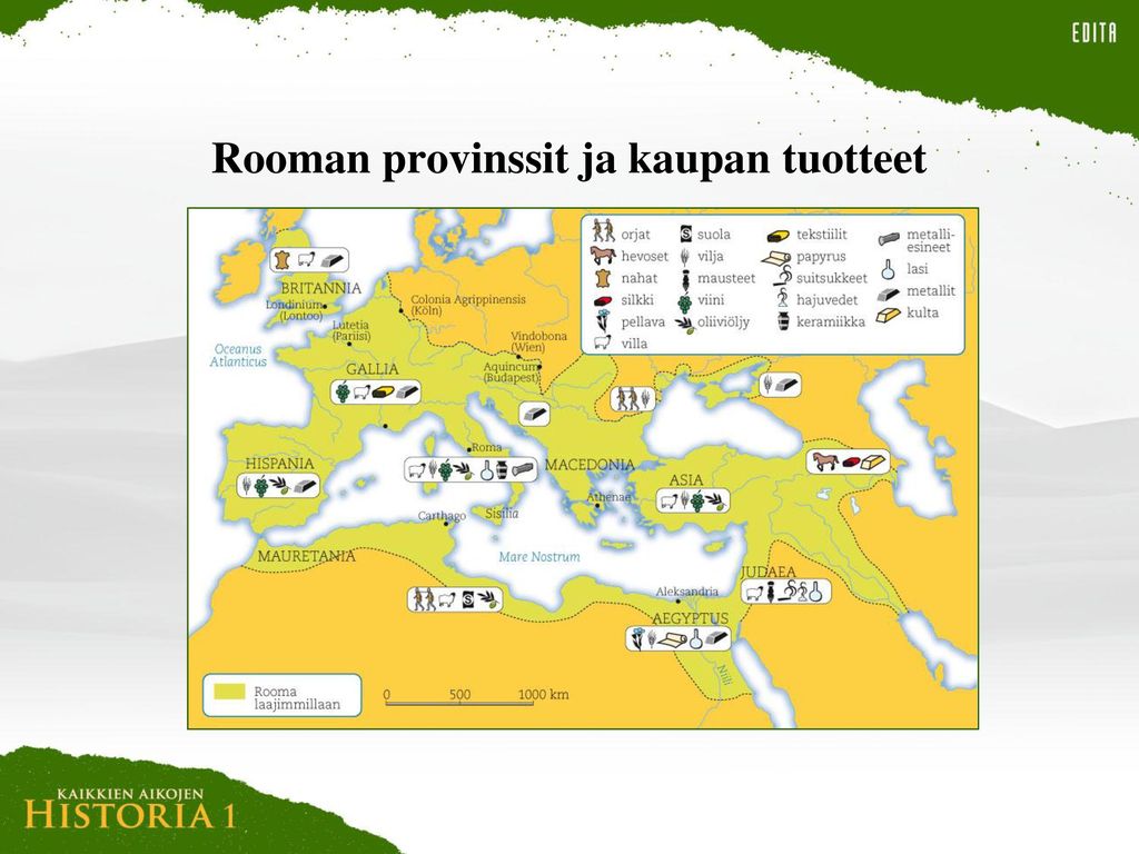 Rooman provinssit ja kaupan tuotteet
