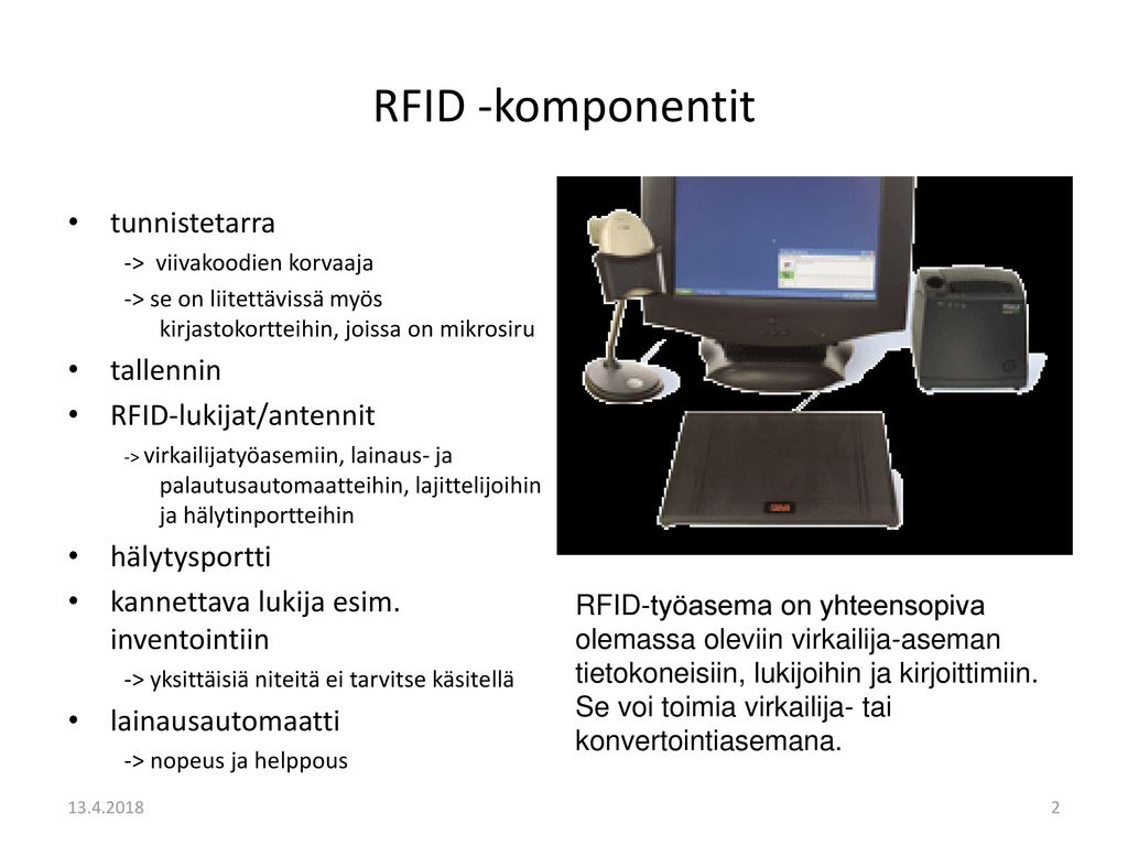 RFID -komponentit tunnistetarra tallennin RFID-lukijat/antennit