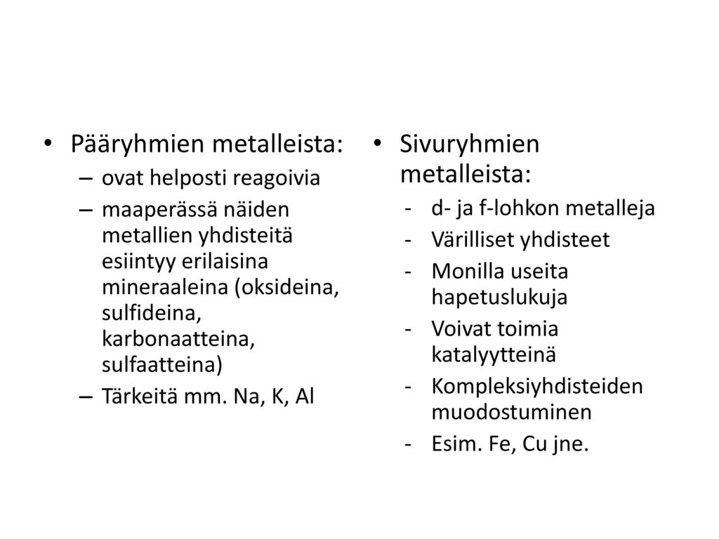 Mitkä ovat metallien tyypillisimmät ominaisuudet