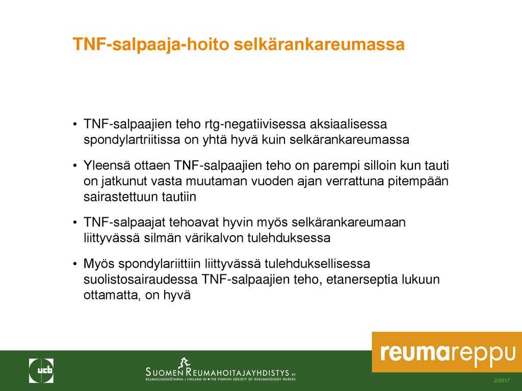 TNF-salpaaja-hoito selkärankareumassa