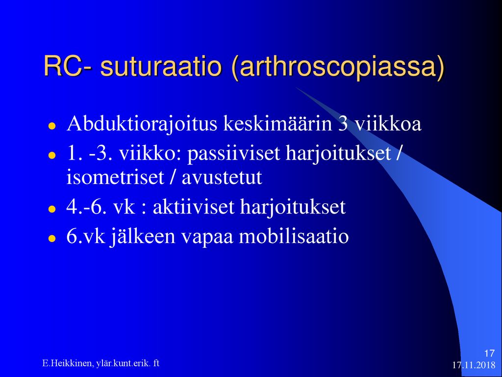 RC- suturaatio (arthroscopiassa)