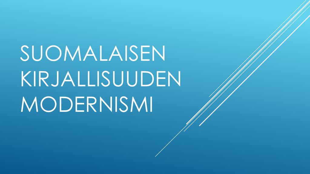 Suomalaisen kirjallisuuden modernismi