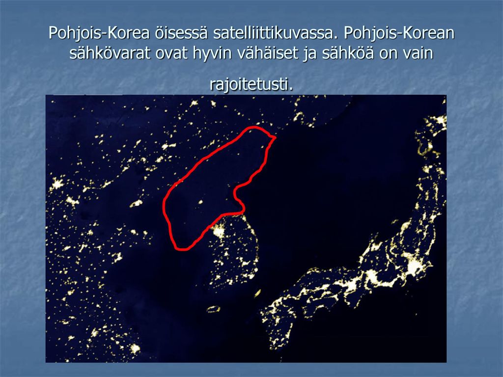 Pohjois-Korea öisessä satelliittikuvassa