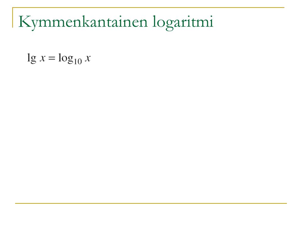 Kymmenkantainen logaritmi