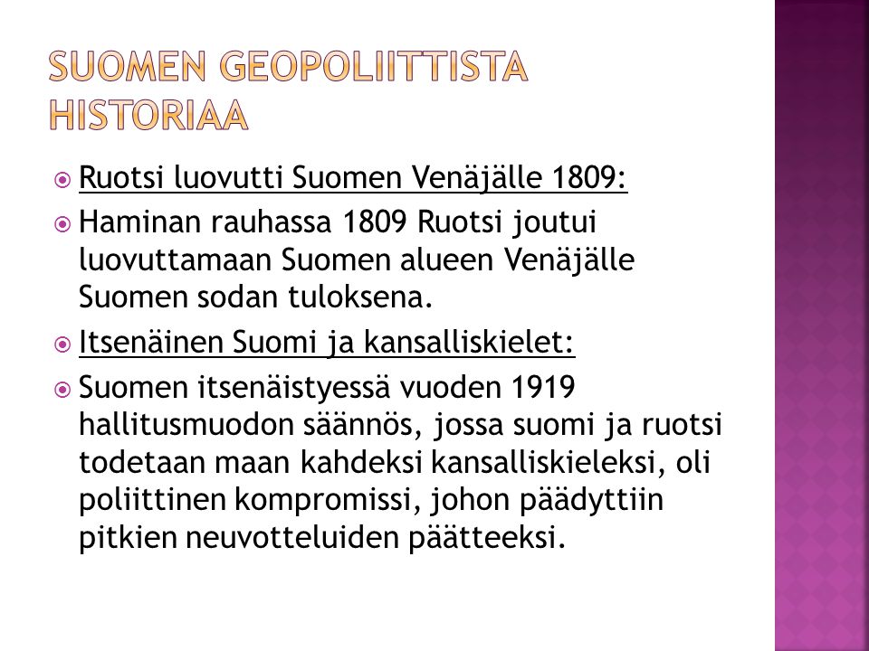 Suomen geopoliittista historiaa