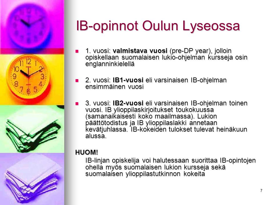 IB-opinnot Oulun Lyseossa