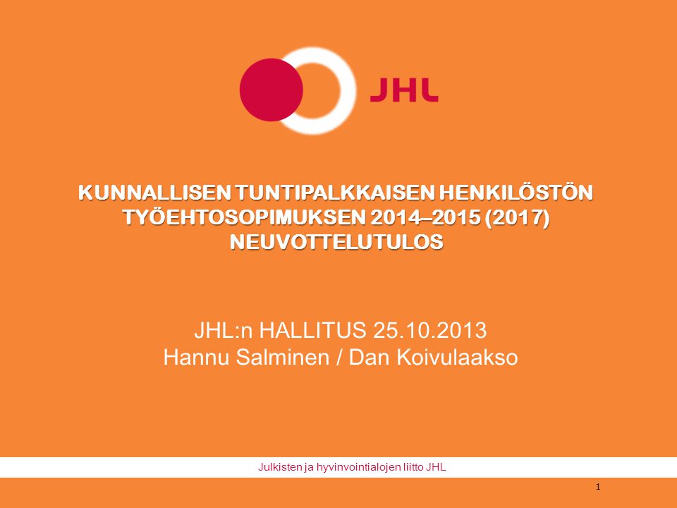 JHL:n HALLITUS Hannu Salminen / Dan Koivulaakso