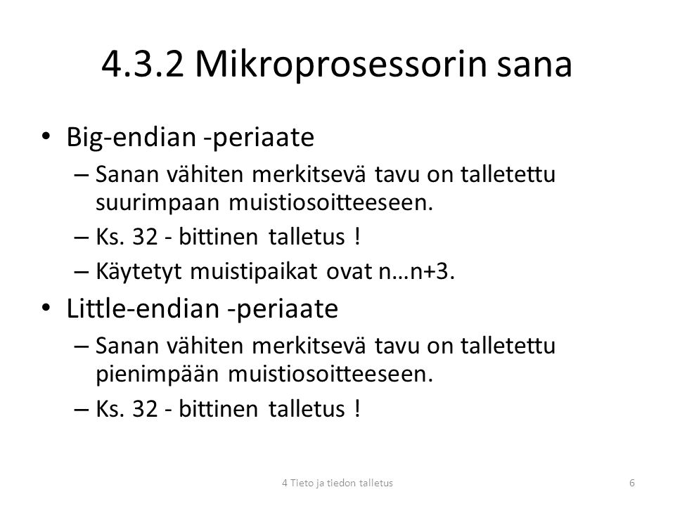 4.3.2 Mikroprosessorin sana
