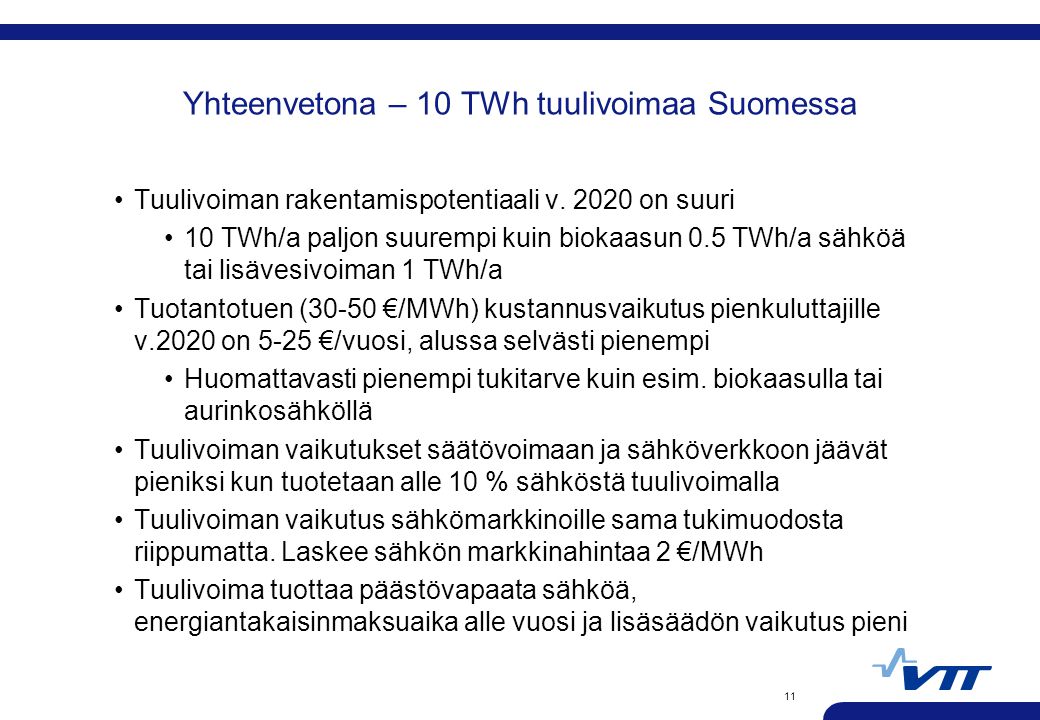 Yhteenvetona – 10 TWh tuulivoimaa Suomessa