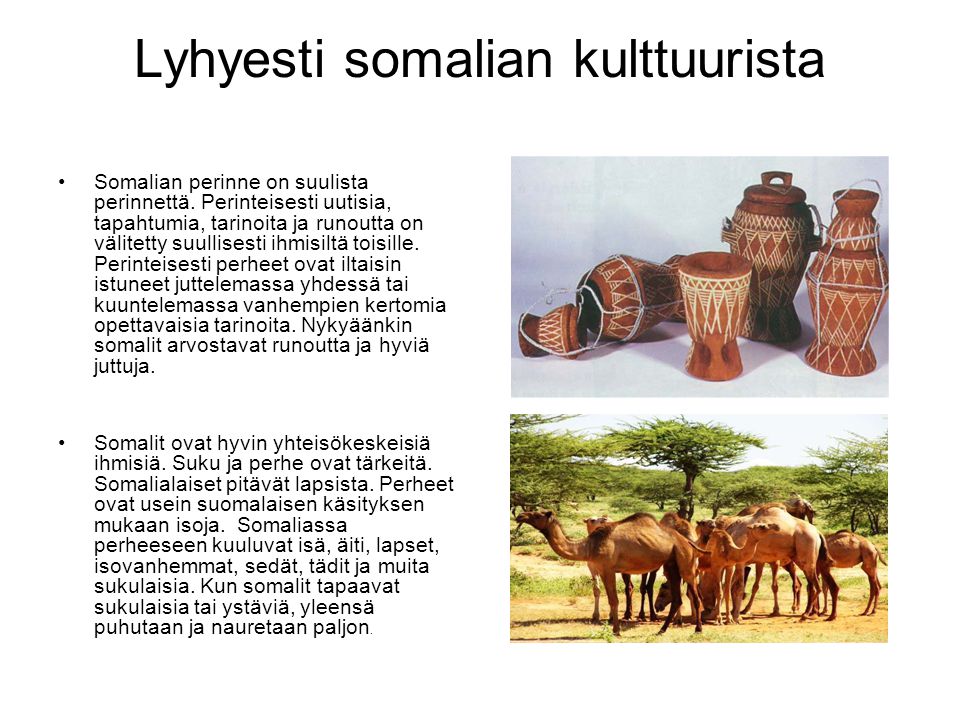 Lyhyesti somalian kulttuurista