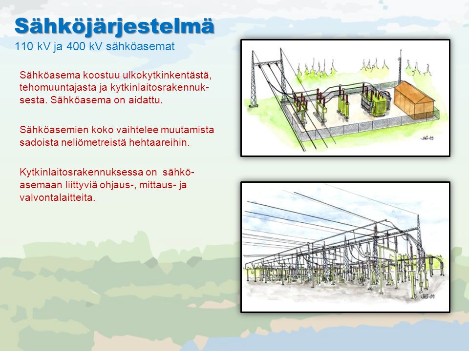 Sähköjärjestelmä 110 kV ja 400 kV sähköasemat