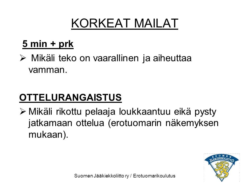 Suomen Jääkiekkoliitto ry / Erotuomarikoulutus