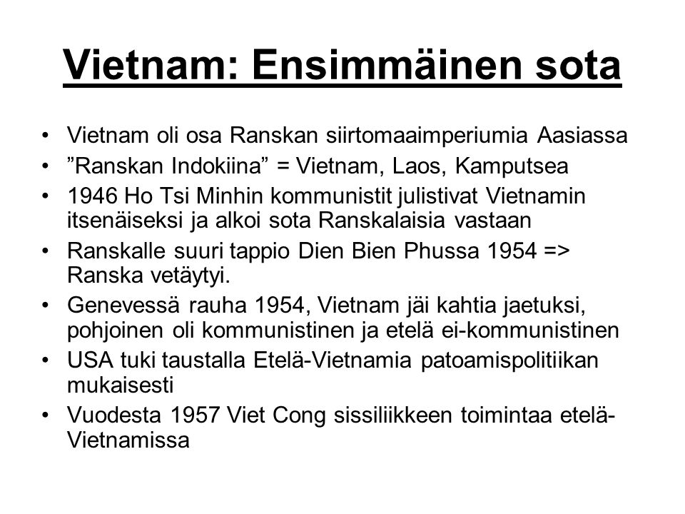 Vietnam: Ensimmäinen sota