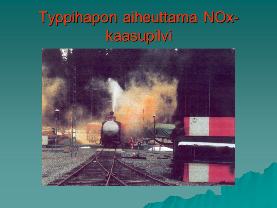 Typpihapon aiheuttama NOx-kaasupilvi