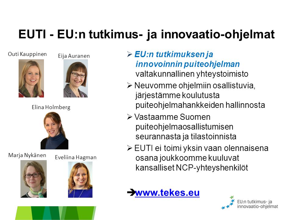 EUTI - EU:n tutkimus- ja innovaatio-ohjelmat