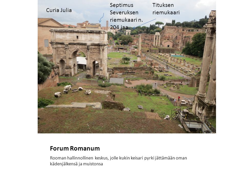 Forum Romanum Septimus Severuksen riemukaari n. 204 jaa.