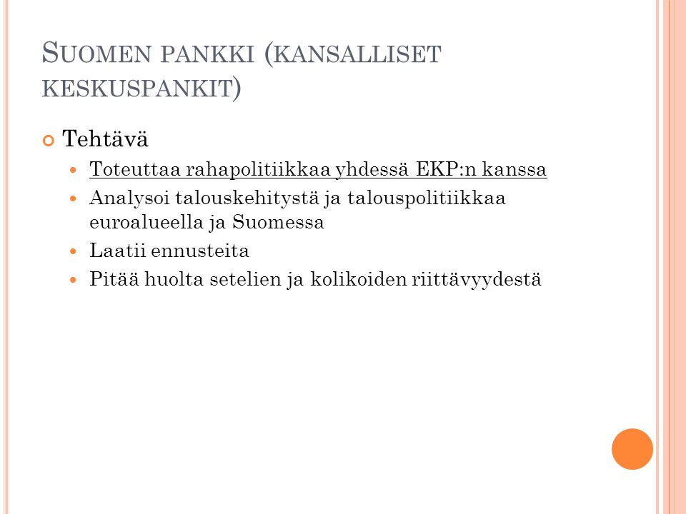 Suomen pankki (kansalliset keskuspankit)