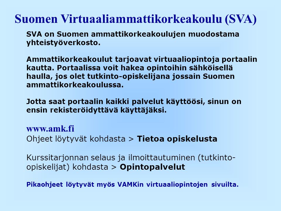 Suomen Virtuaaliammattikorkeakoulu (SVA)