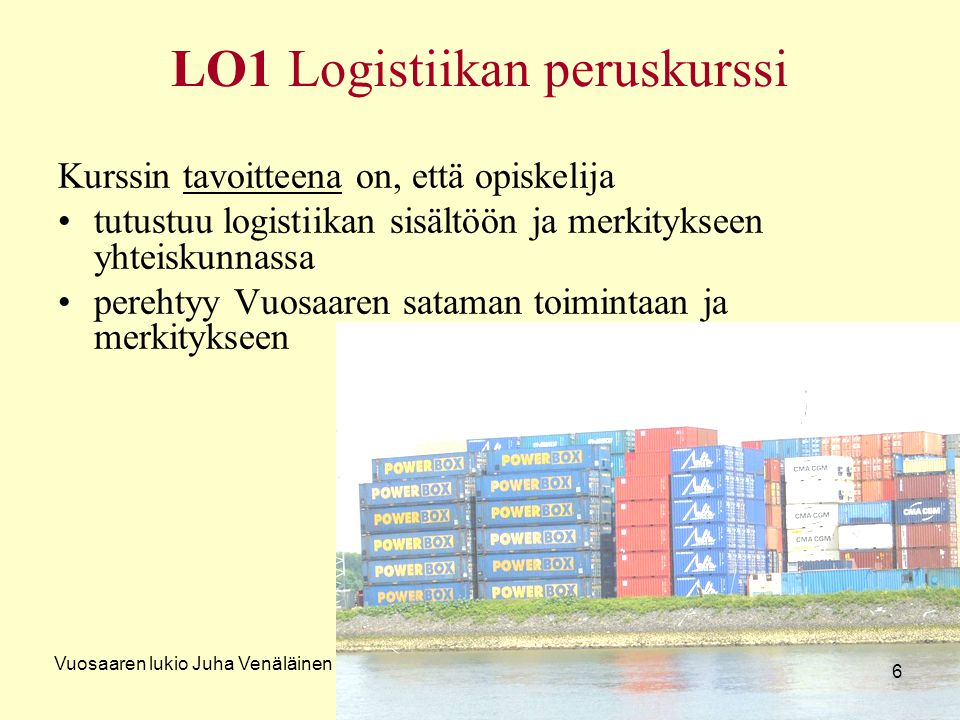 LO1 Logistiikan peruskurssi