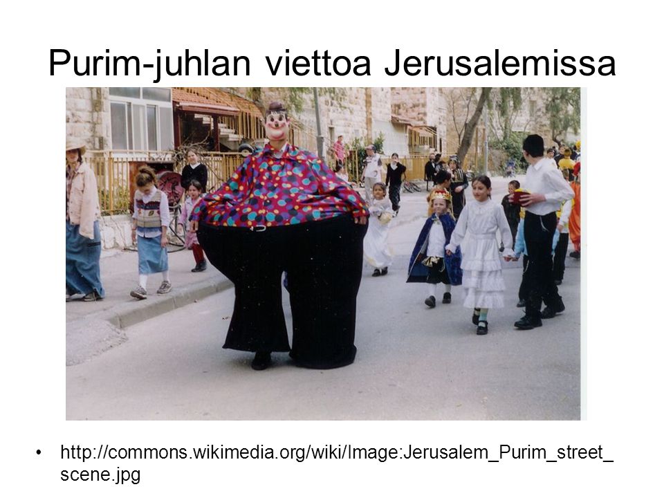 Purim-juhlan viettoa Jerusalemissa