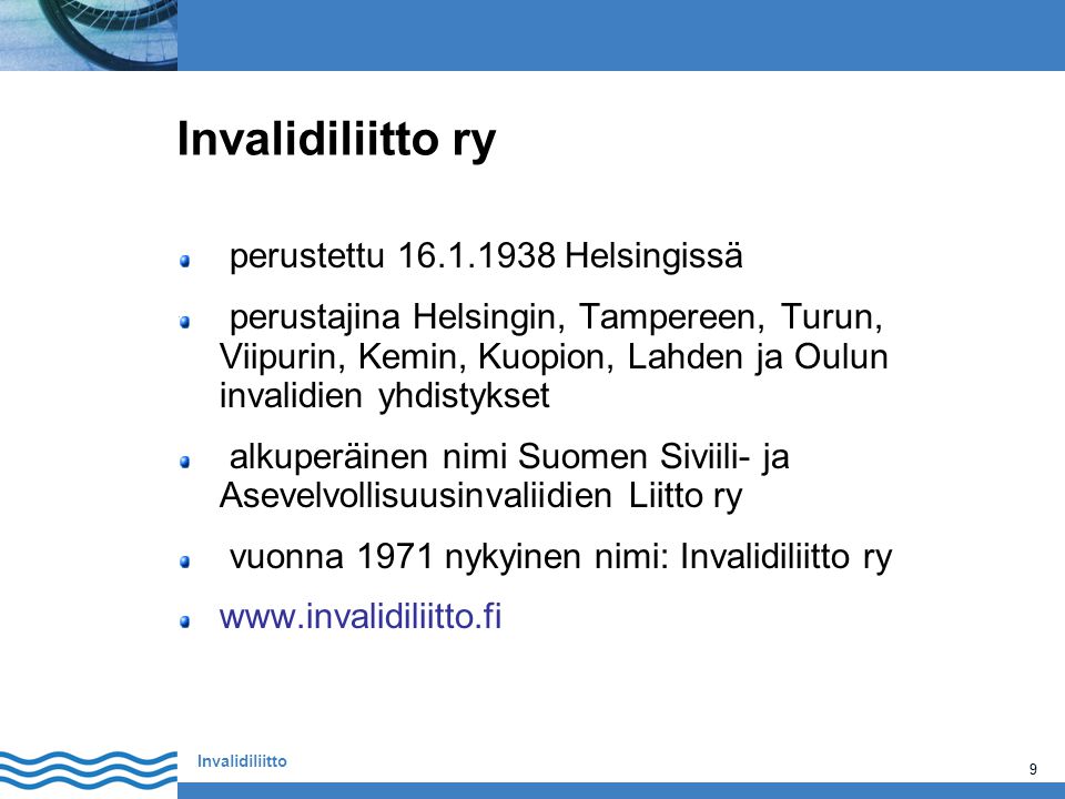 Invalidiliitto ry perustettu Helsingissä