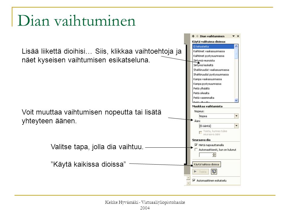 Kekke Hyvämäki - Virtuaaliyliopistohanke 2004